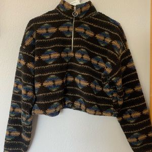 Printed Fleece Half-Zip Sweater